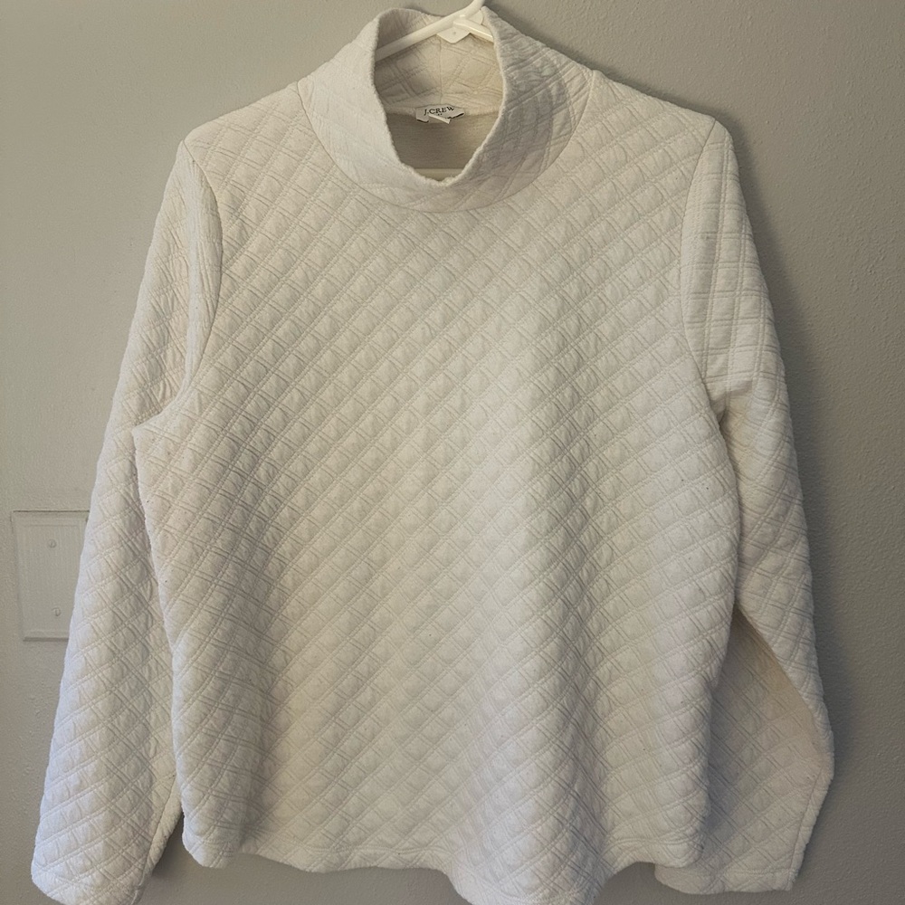 J. Crew Factory Women's Cream Quilted Sweater